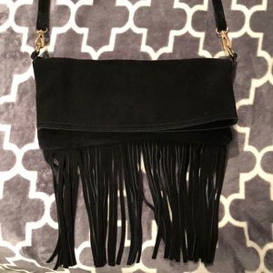 100% Suede Fringe cross body